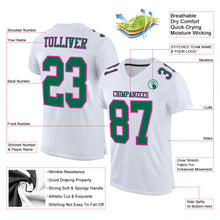 Загрузить изображение в средство просмотра галереи, Custom White Kelly Green-Hot Pink Mesh Authentic Football Jersey