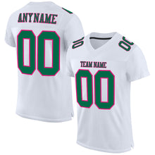 Загрузить изображение в средство просмотра галереи, Custom White Kelly Green-Hot Pink Mesh Authentic Football Jersey