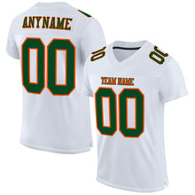Load image into Gallery viewer, Custom White Green-Orange Mesh Authentic Football Jersey