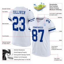 Загрузить изображение в средство просмотра галереи, Custom White Royal-Silver Mesh Authentic Football Jersey