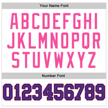 Load image into Gallery viewer, Custom White Purple Black-Pink Authentic Throwback Basketball Jersey