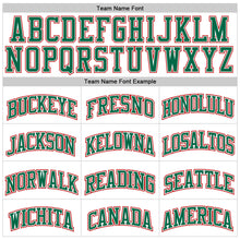 Load image into Gallery viewer, Custom White Red-Kelly Green Authentic Throwback Basketball Jersey