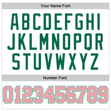 Load image into Gallery viewer, Custom White Medium Pink-Kelly Green Authentic Throwback Basketball Jersey