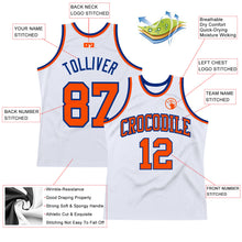Загрузить изображение в средство просмотра галереи, Custom White Orange-Royal Authentic Throwback Basketball Jersey