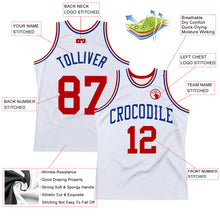 Загрузить изображение в средство просмотра галереи, Custom White Red-Royal Authentic Throwback Basketball Jersey