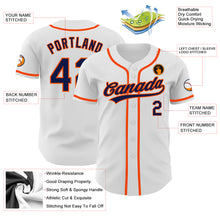 Laden Sie das Bild in den Galerie-Viewer, Custom White Navy-Orange Authentic Baseball Jersey