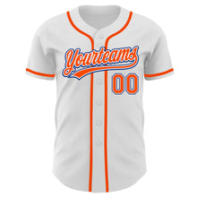Laden Sie das Bild in den Galerie-Viewer, Custom White Orange-Royal Authentic Baseball Jersey