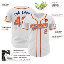 Laden Sie das Bild in den Galerie-Viewer, Custom White Orange-Royal Authentic Baseball Jersey