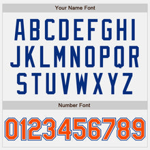 Laden Sie das Bild in den Galerie-Viewer, Custom White Orange-Royal Authentic Baseball Jersey