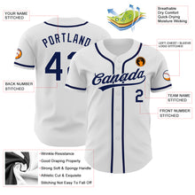 Laden Sie das Bild in den Galerie-Viewer, Custom White Navy Authentic Baseball Jersey