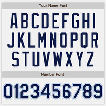 Laden Sie das Bild in den Galerie-Viewer, Custom White Navy-Light Blue Authentic Baseball Jersey