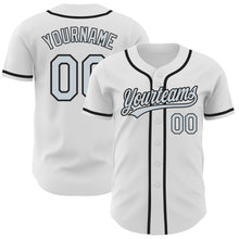 Laden Sie das Bild in den Galerie-Viewer, Custom White Silver-Black Authentic Baseball Jersey