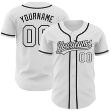 Laden Sie das Bild in den Galerie-Viewer, Custom White White-Black Authentic Baseball Jersey