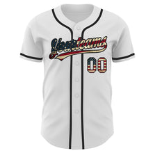 Charger l'image dans la galerie, Custom White Vintage USA Flag-Black Authentic Baseball Jersey