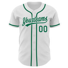 Laden Sie das Bild in den Galerie-Viewer, Custom White Kelly Green Authentic Baseball Jersey