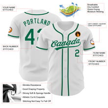 Laden Sie das Bild in den Galerie-Viewer, Custom White Kelly Green Authentic Baseball Jersey