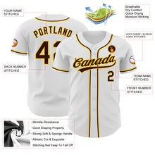 Laden Sie das Bild in den Galerie-Viewer, Custom White Brown-Gold Authentic Baseball Jersey