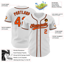 Load image into Gallery viewer, Custom White Orange-Black Authentic Baseball Jersey