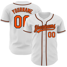 Load image into Gallery viewer, Custom White Orange-Black Authentic Baseball Jersey