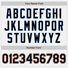 Laden Sie das Bild in den Galerie-Viewer, Custom White Black Powder Blue-Orange Authentic Baseball Jersey