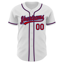 Laden Sie das Bild in den Galerie-Viewer, Custom White Red-Royal Authentic Baseball Jersey