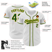 Laden Sie das Bild in den Galerie-Viewer, Custom White Green-Gold Authentic Baseball Jersey