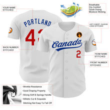Laden Sie das Bild in den Galerie-Viewer, Custom White Red-Royal Authentic Baseball Jersey