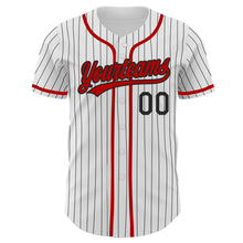 Charger l'image dans la galerie, Custom White Black Pinstripe Red Authentic Baseball Jersey