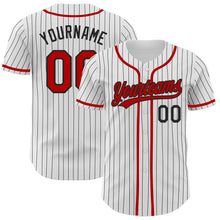 Charger l'image dans la galerie, Custom White Black Pinstripe Red Authentic Baseball Jersey