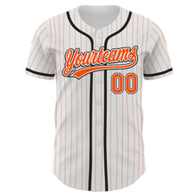 Laden Sie das Bild in den Galerie-Viewer, Custom White Orange Pinstripe Orange-Black Authentic Baseball Jersey