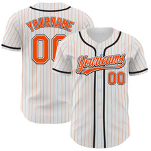 Laden Sie das Bild in den Galerie-Viewer, Custom White Orange Pinstripe Orange-Black Authentic Baseball Jersey