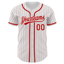 Charger l'image dans la galerie, Custom White Red Pinstripe Red Authentic Baseball Jersey
