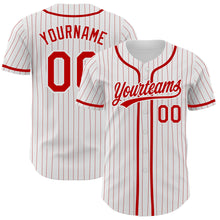 Charger l'image dans la galerie, Custom White Red Pinstripe Red Authentic Baseball Jersey