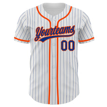 Charger l'image dans la galerie, Custom White Royal Pinstripe Royal-Orange Authentic Baseball Jersey