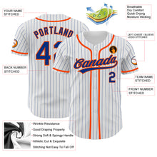 Charger l'image dans la galerie, Custom White Royal Pinstripe Royal-Orange Authentic Baseball Jersey