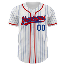 Charger l'image dans la galerie, Custom White Royal Pinstripe Red Authentic Baseball Jersey