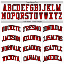 Load image into Gallery viewer, Custom White Black Pinstripe Purple-Red Authentic Basketball Jersey