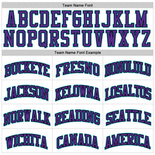 Load image into Gallery viewer, Custom White Black Pinstripe Purple-Teal Authentic Basketball Jersey