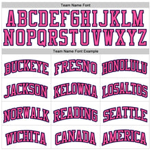 Load image into Gallery viewer, Custom White Black Pinstripe Purple-Pink Authentic Basketball Jersey