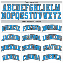 Load image into Gallery viewer, Custom White Black Pinstripe Blue-Gray Authentic Basketball Jersey