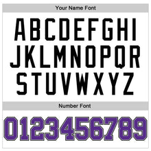 Load image into Gallery viewer, Custom White Black Pinstripe Purple-Gray Authentic Basketball Jersey