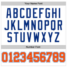 Load image into Gallery viewer, Custom White Orange Pinstripe Orange-Royal Authentic Basketball Jersey