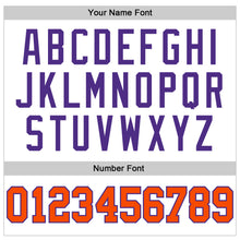 Load image into Gallery viewer, Custom White Orange Pinstripe Orange-Purple Authentic Basketball Jersey