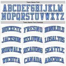Загрузить изображение в средство просмотра галереи, Custom White Light Blue Pinstripe Light Blue-Navy Authentic Basketball Jersey