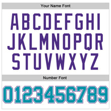 Load image into Gallery viewer, Custom White Teal Pinstripe Teal-Purple Authentic Basketball Jersey