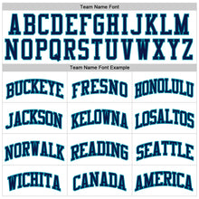 Charger l'image dans la galerie, Custom White Teal Pinstripe Navy Authentic Basketball Jersey