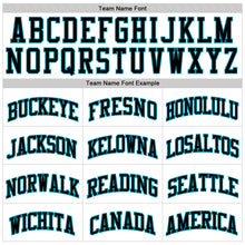 Charger l'image dans la galerie, Custom White Teal Pinstripe Black Authentic Basketball Jersey