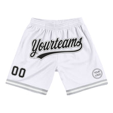 Загрузить изображение в средство просмотра галереи, Custom White Black-Gray Authentic Throwback Basketball Shorts