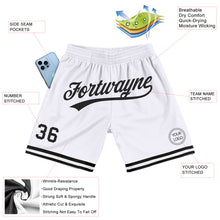 Загрузить изображение в средство просмотра галереи, Custom White Black Authentic Throwback Basketball Shorts
