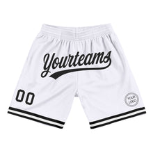 Загрузить изображение в средство просмотра галереи, Custom White Black Authentic Throwback Basketball Shorts